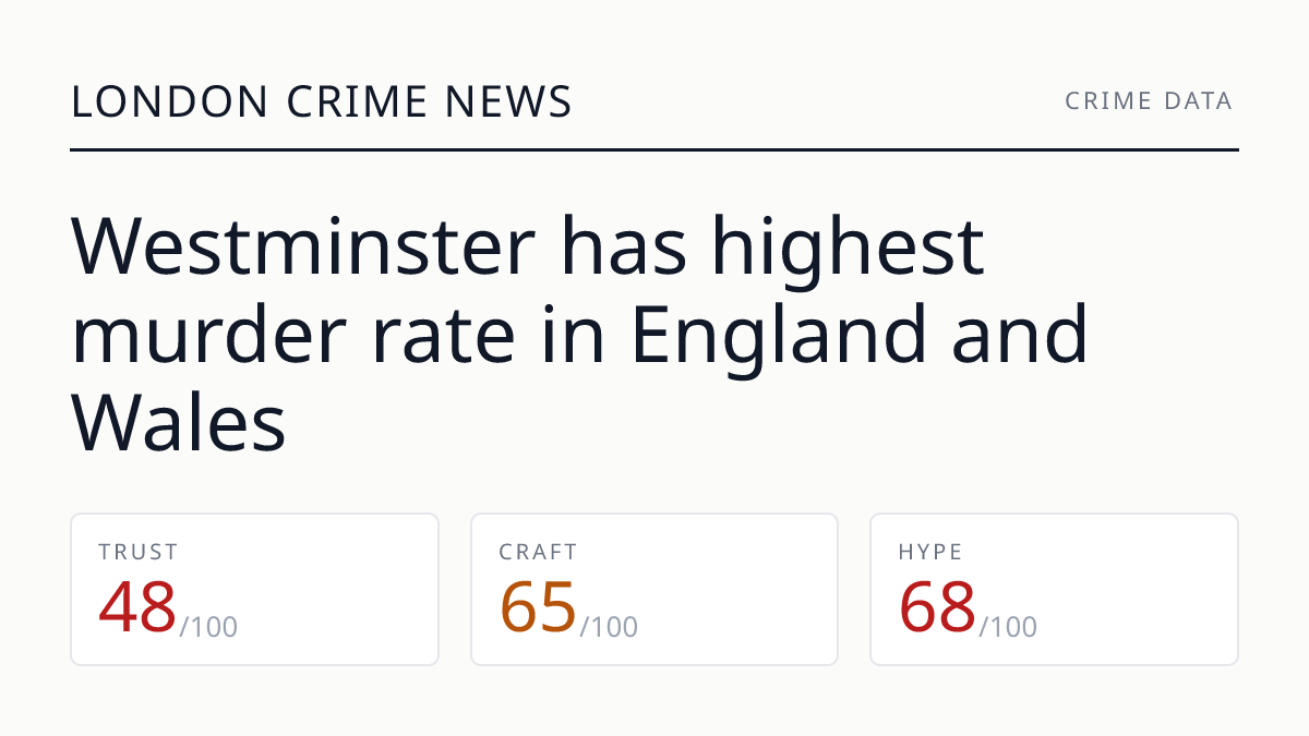 Westminster has highest murder rate in England and Wales