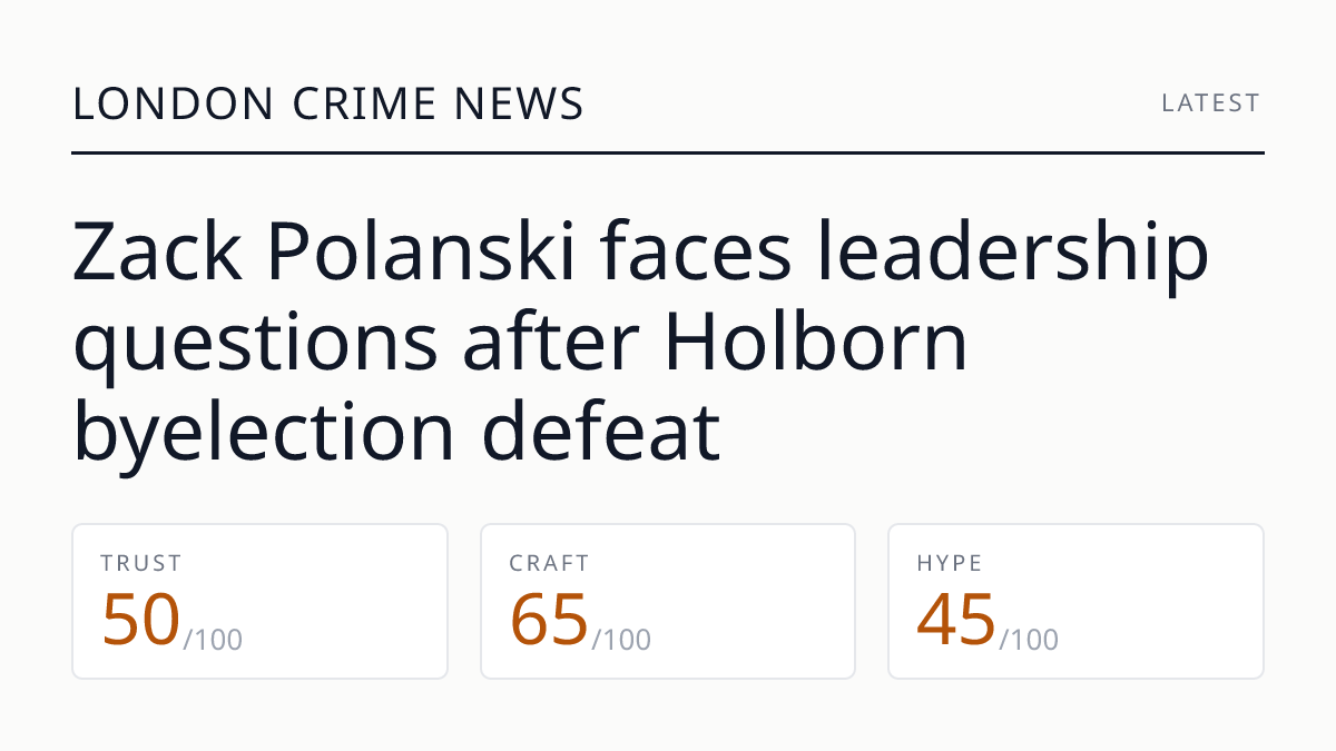 Zack Polanski faces leadership questions after Holborn byelection defeat